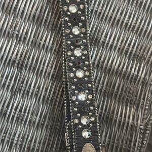 Black Rhinestone Embellished Belt